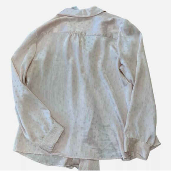 Elementz Women's blouse blush pink metallic color size L long sleeve - Picture 3 of 3